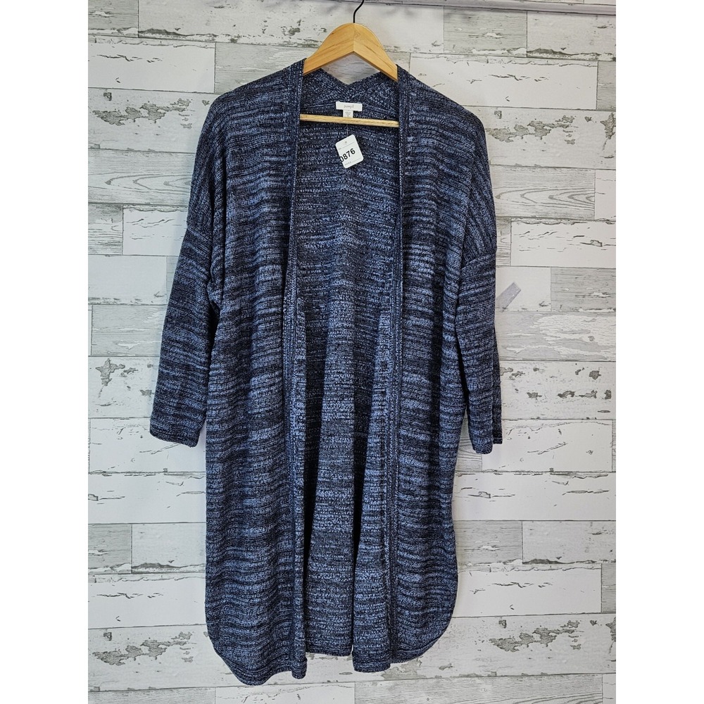 J Jill Pure Jill Shirtai Cardigan Topper Medium Marley Blue Cotton Linen Blend
